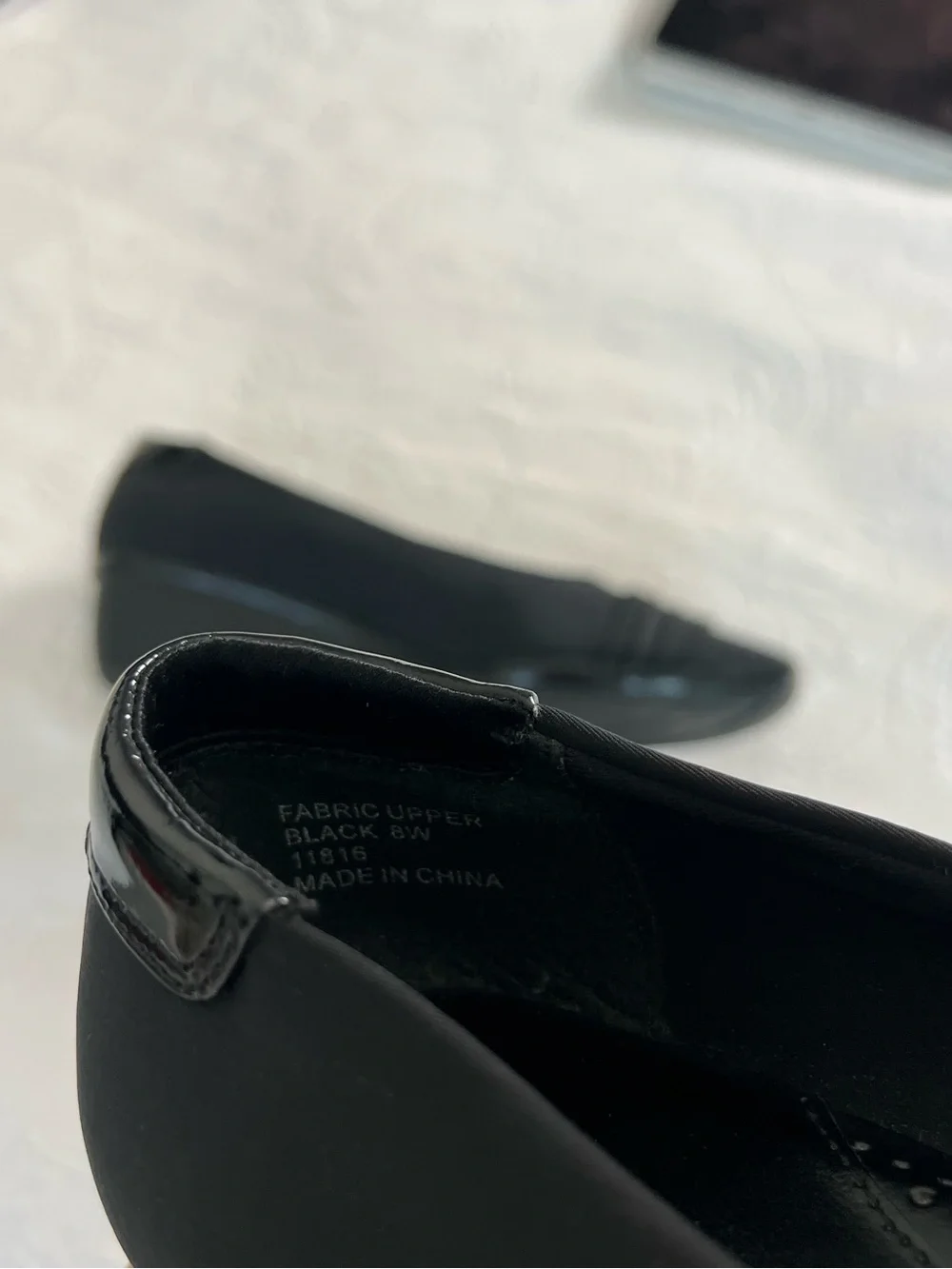 dressbarn Black Wedge Loafers with Glossy Button Accents